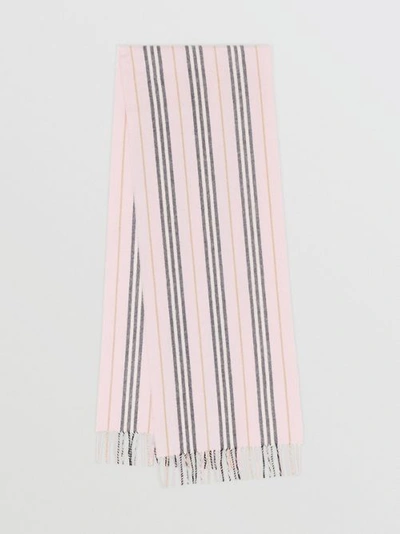 Burberry Icon Stripe Cashmere Scarf In Alabaster