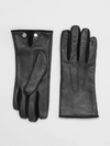 BURBERRY Embossed Logo Cashmere-lined Lambskin Gloves