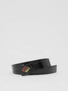 BURBERRY Logo Graphic Plaque Buckle Canvas Belt