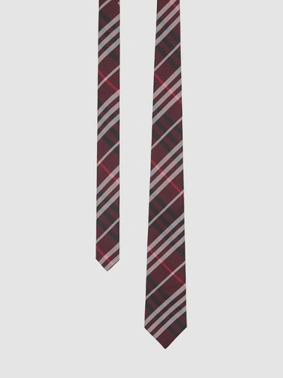 Burberry Classic Cut Vintage Check Silk Tie In Claret