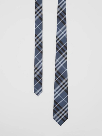 Burberry Classic Cut Vintage Check Silk Tie In Steel Blue