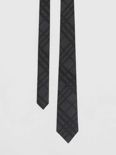 Burberry Classic Cut Check Silk Jacquard Tie In Charcoal