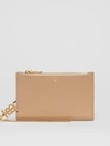 BURBERRY Monogram Motif Grainy Leather Wallet with Detachable Strap