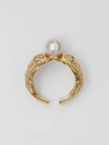 BURBERRY Gold-plated Resin Pearl Ring