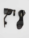 BURBERRY Gold-plated Detail Leather Block-heel Sandals