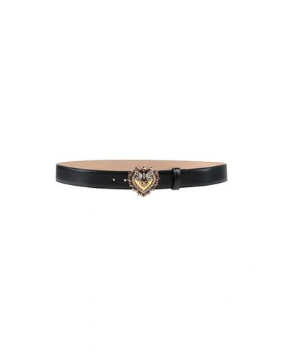 DOLCE & GABBANA DOLCE & GABBANA WOMAN BELT BLACK SIZE 36 CALFSKIN