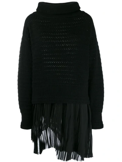 Diesel Black Gold Layered Knitted Jumper In Black