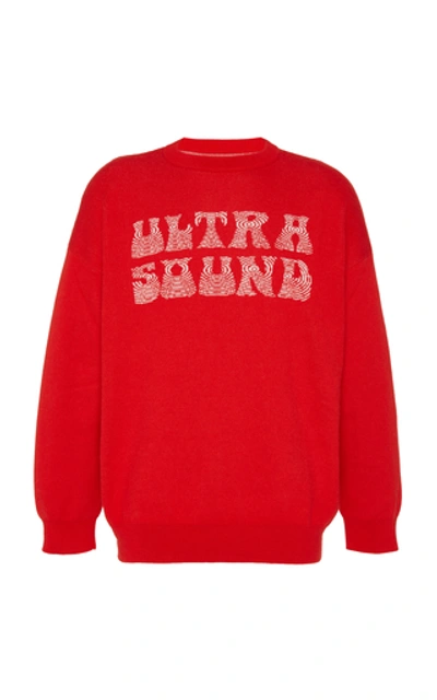 Just Don Ultra Sound Printed Cotton-jersey Sweatshirt In Red