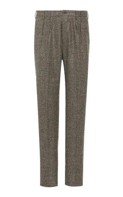 Pt01 Pleated Wool-bouclé Cropped Trousers In Neutral