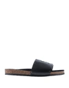 Saint Laurent Jimmy Black Leather Sandals With Studs Details In Black