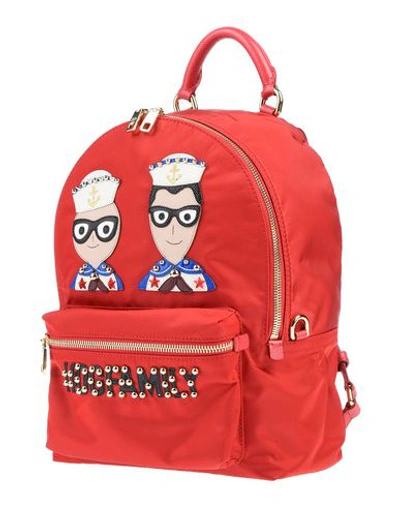 Dolce & Gabbana Appliquéd Shell Backpack In Red