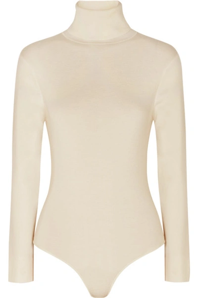 Loulou Studio Galora Wool-blend Turtleneck Bodysuit In Cream