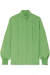 ANDERSSON BELL KATIE LAYERED PINTUCKED CREPE BLOUSE