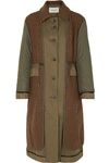 ANDERSSON BELL KHLOE REVERSIBLE TWILL, WOOL-BLEND AND SHELL TRENCH COAT