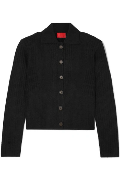 Commission Tereza Ribbed-knit Cardigan In Black