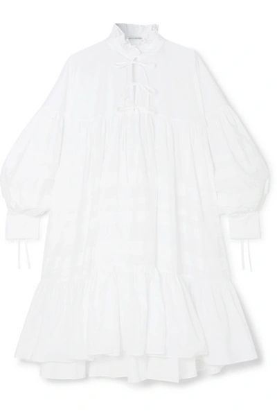 Cecilie Bahnsen Macy Oversized Tiered Cotton-poplin Dress In White