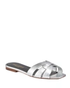 Saint Laurent Nu Pieds Tribute 05 Silver Leather Sandals In Gray Metallic