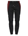 Dolce & Gabbana Red Stripe Cotton Logo Jogger Sweatpants Pants In Black