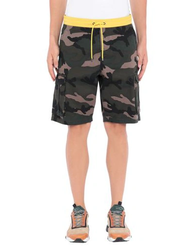 Valentino Camouflage-print Bermuda Shorts In Dark Green