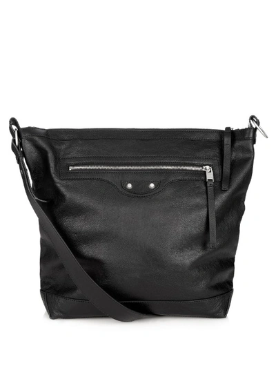 Balenciaga Arena Leather Messenger Bag In Black