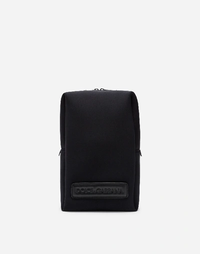 Dolce & Gabbana Monreale Tecnico Belt Bag In Neoprene With Heat-stamped Logo In Black
