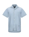 Massimo Alba Solid Color Shirt In Pastel Blue