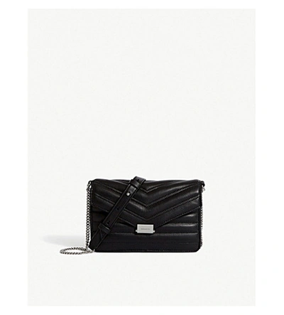 Allsaints Justine Small Leather Cross-body Bag In Black