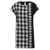 NISSA PLAID COTTON DRESS WITH SHORT SLEEVES