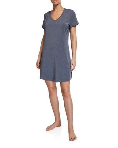 Derek Rose Ethan V-neck Short-sleeve Sleep Tee In Charcoal