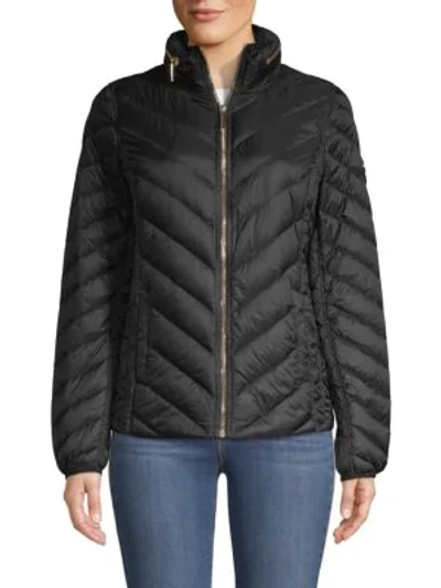Michael Michael Kors Down-filled Quilted Jacket In Black