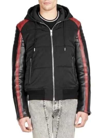 Givenchy Mixed Media Bomber Jacket In Black