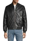 SAKS FIFTH AVENUE MEN'S FULL-ZIP LEATHER BOMBER JACKET,0400011055826