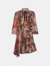 COACH COACH ASYMMETRICAL DRESS WITH KAFFE FASSETT PRINT - WOMEN'S,78910 PAQ