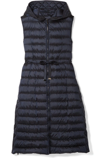 Max Mara The Cube Quilted Shell Down Vest In Midnight Blue