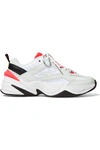 NIKE M2K TEKNO LEATHER AND MESH SNEAKERS