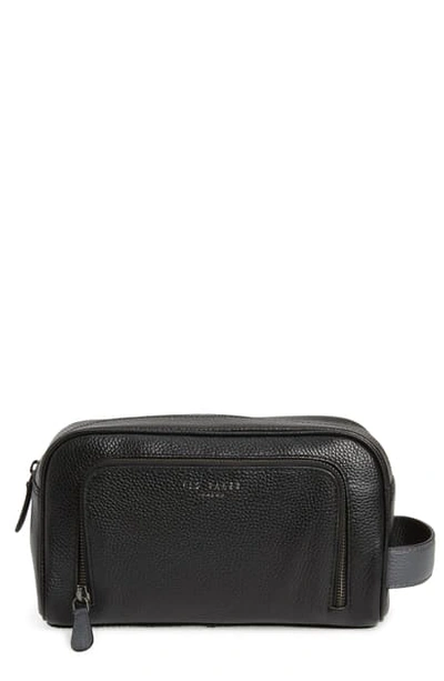Ted Baker Leather Travel Kit In Black