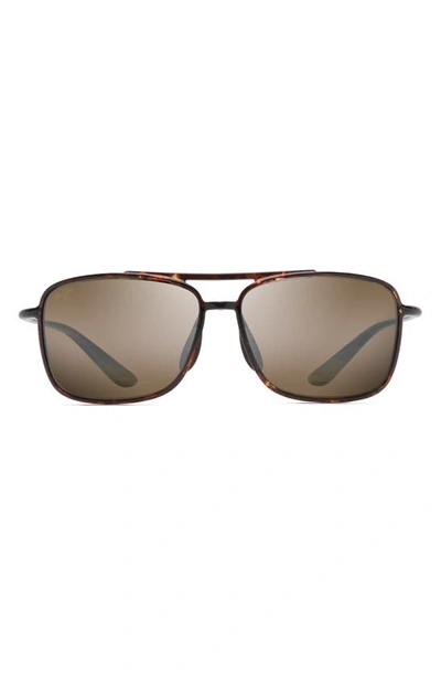 Maui Jim Kaupo Gap 61mm Polarizedplus2® Aviator Sunglasses In Bronze