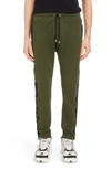 KENZO LOGO MESH DETAIL TAPERED TRACK PANTS,F965PA7614MC