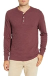 Faherty Slub Cotton Henley In Merlot