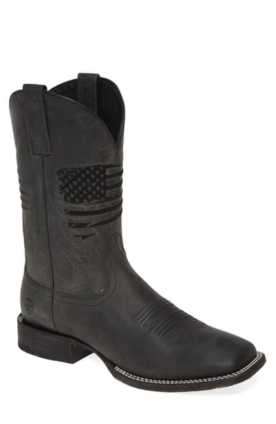 Ariat Circuit Patriot Cowboy Boot In Black Carbon