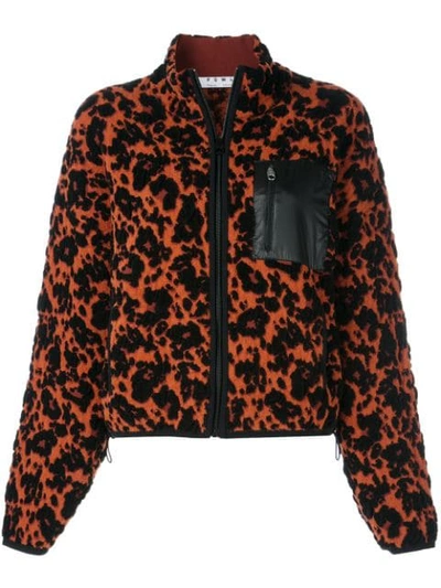 Proenza Schouler Cropped Leopard Jacquard Bomber Jacket In Brown