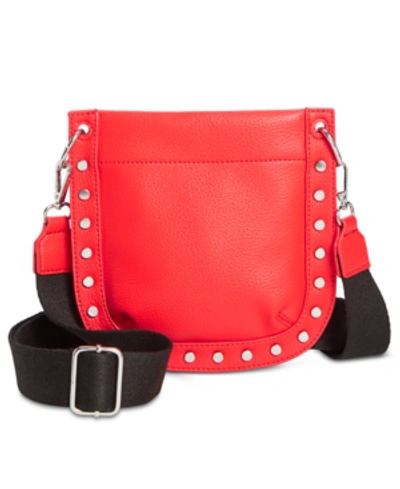 French Connection Fina Mini Crossbody In Red/silver