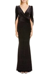 TALBOT RUNHOF STARDUST STRETCH VELVET GOWN,ROSIN13-EI30