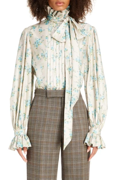 Marc Jacobs Floral Print Georgette Full-sleeve Button-front Shirt