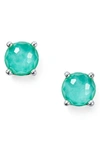 Ippolita Sterling Silver Rock Candy Turquoise & Clear Quartz Crystal Doublet Stud Earrings In Turquoise