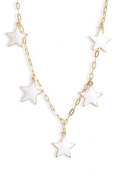 Argento Vivo Enamel Star Station Necklace In Gold/ White