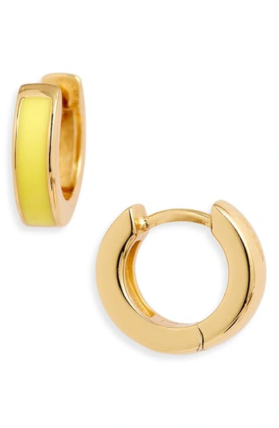 Argento Vivo Huggie Hoop Earrings In Gold/ Neon Yellow