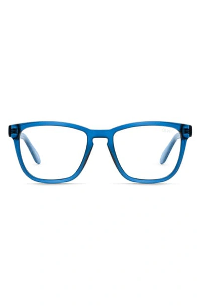 Quay Hardwire 50mm Blue Light Blocking Optical Glasses In Blue/ Clear Blue Light