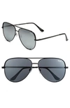 QUAY X DESI PERKINS HIGH KEY 62MM AVIATOR SUNGLASSES - BLACK/ SILVER MIRROR,HIGH KEY