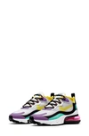 Nike Air Max 270 React Felt And Ripstop Sneakers In White/ Yellow/ Black/ Violet